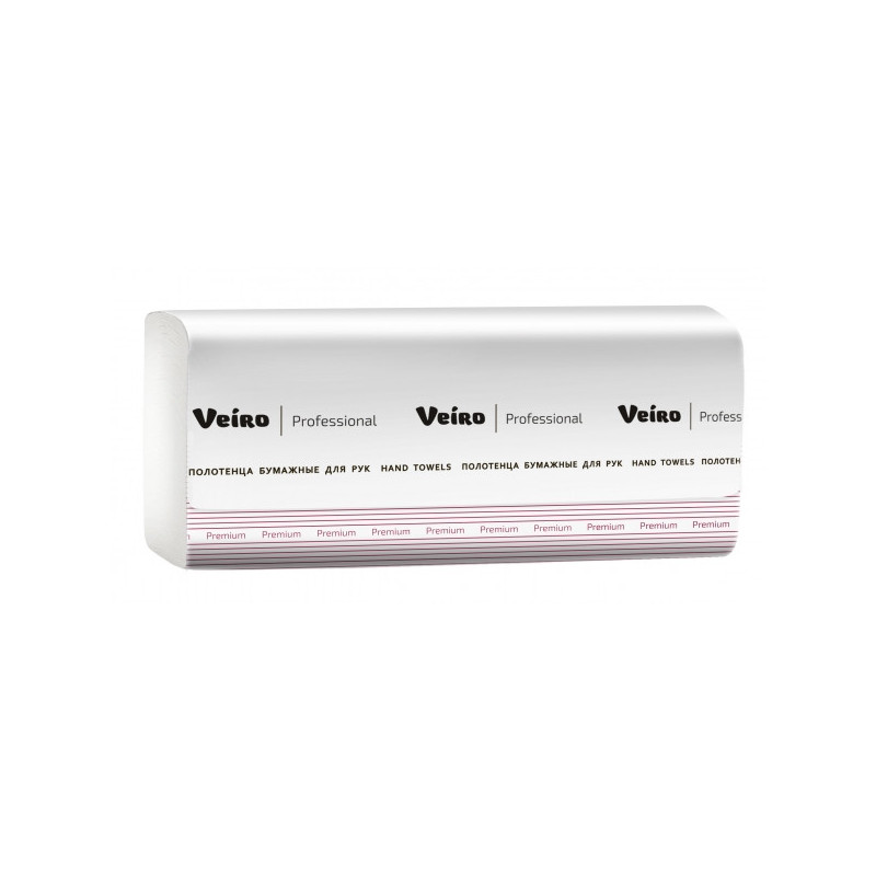 Полотенца бумажные Veiro Professional PREMIUM 2-слойные W-сложение 21 пачка по 150 листов