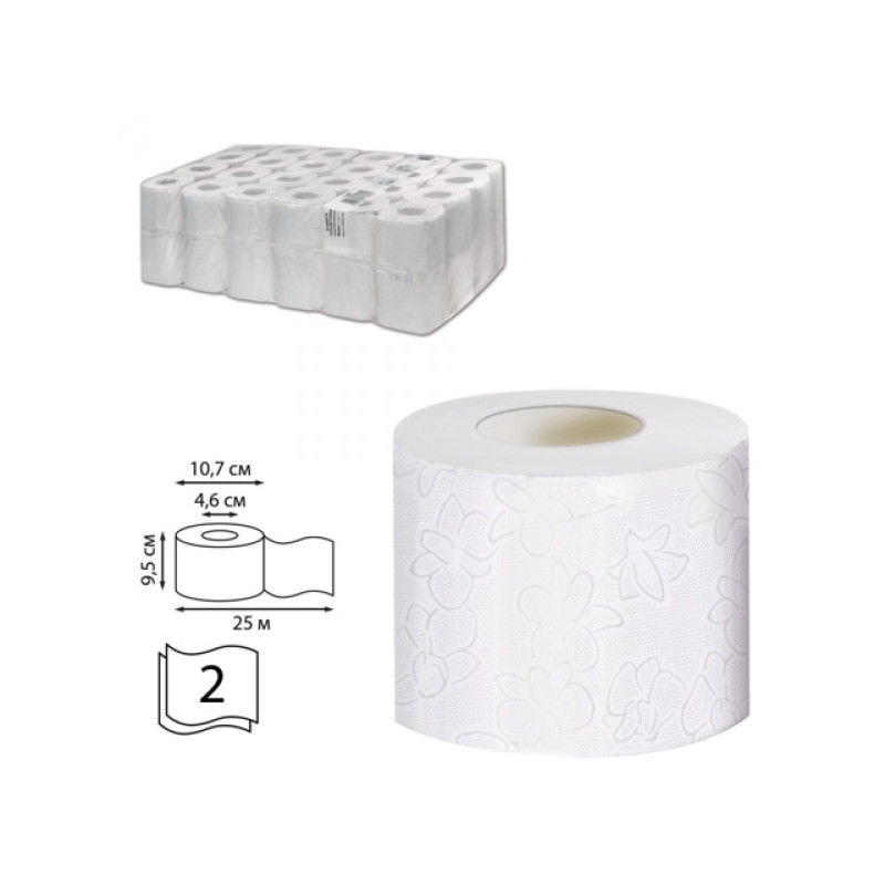 Туалетная бумага Veiro Professional Comfort рулонная белая 2-слойная 25 м 48 рул/кор