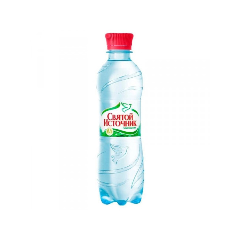 Вода питьевая Святой Источник газированная 0.5 литра 12 штук в упаковке