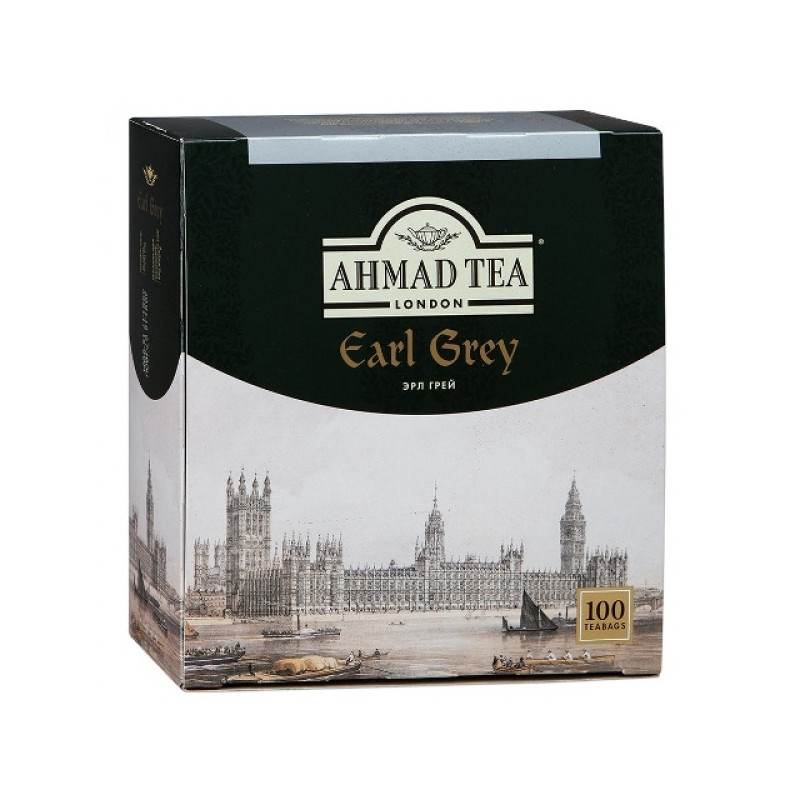 Чай Ahmad Earl Grey черный с бергамотом 100 пакетиков