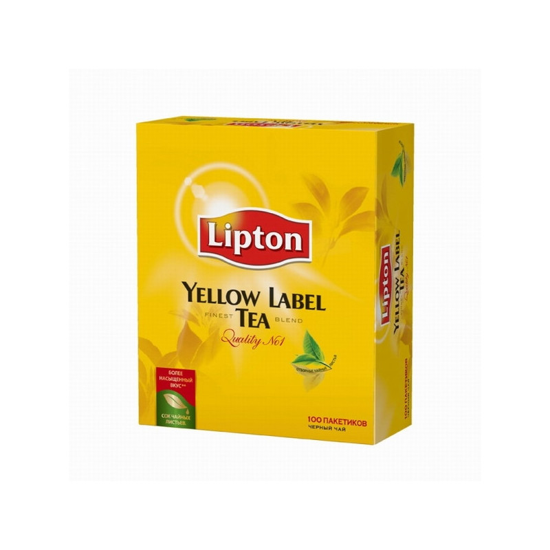 Чай Lipton Yellow Label черный 100 пакетиков