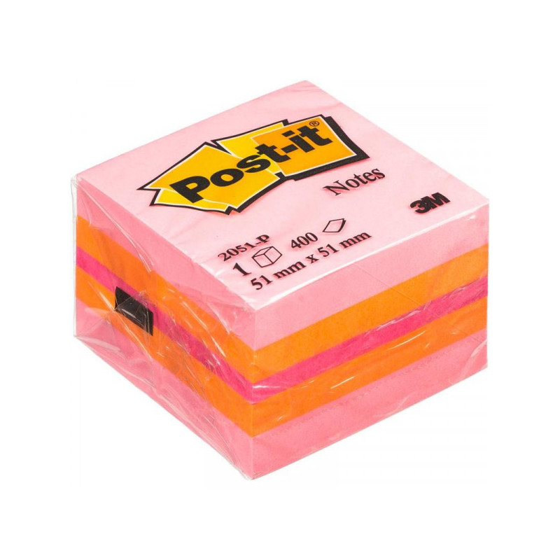Стикеры Post-it Original 51х51 мм пастельные 3 цвета (1 блок, 400 листов)