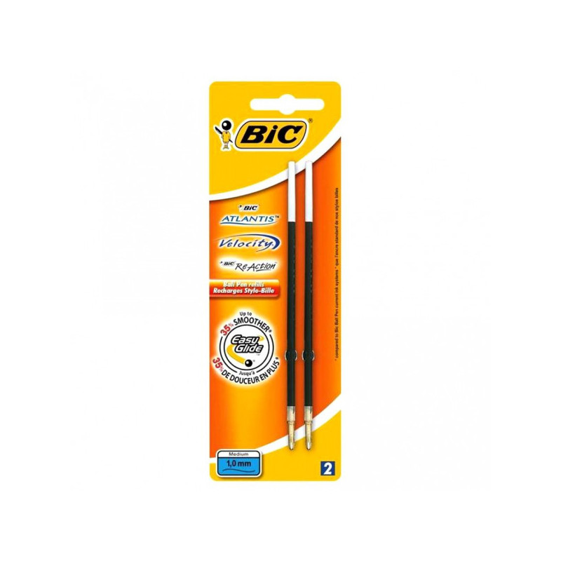 Стержень шариковый 108 мм, синий, 0,3 мм, 0,7 мм, BIC Атлантис, 2 штуки