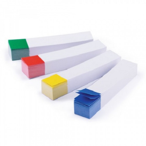 Закладки клейкие BRAUBERG бумажные, 75х14 мм, 4 цвета х 100 листов, белые, с цветным краем, 124811