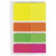 Закладки клейкие BRAUBERG НЕОНОВЫЕ пластиковые, 3 цвета х 45х12 мм + 1 цвет х 45х25 мм, по 25 листов, 126698