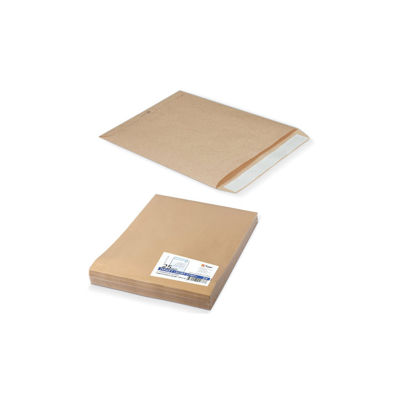 Конверт-пакеты Е4+ 300х400 мм до 300 листов крафт-бумага Стрип 25 штук