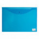 Папка-конверт с кнопкой BRAUBERG, А3, 180 мкм, прозрачная, синяя, 224034
