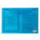 Папка-конверт с кнопкой BRAUBERG, А3, 180 мкм, прозрачная, синяя, 224034