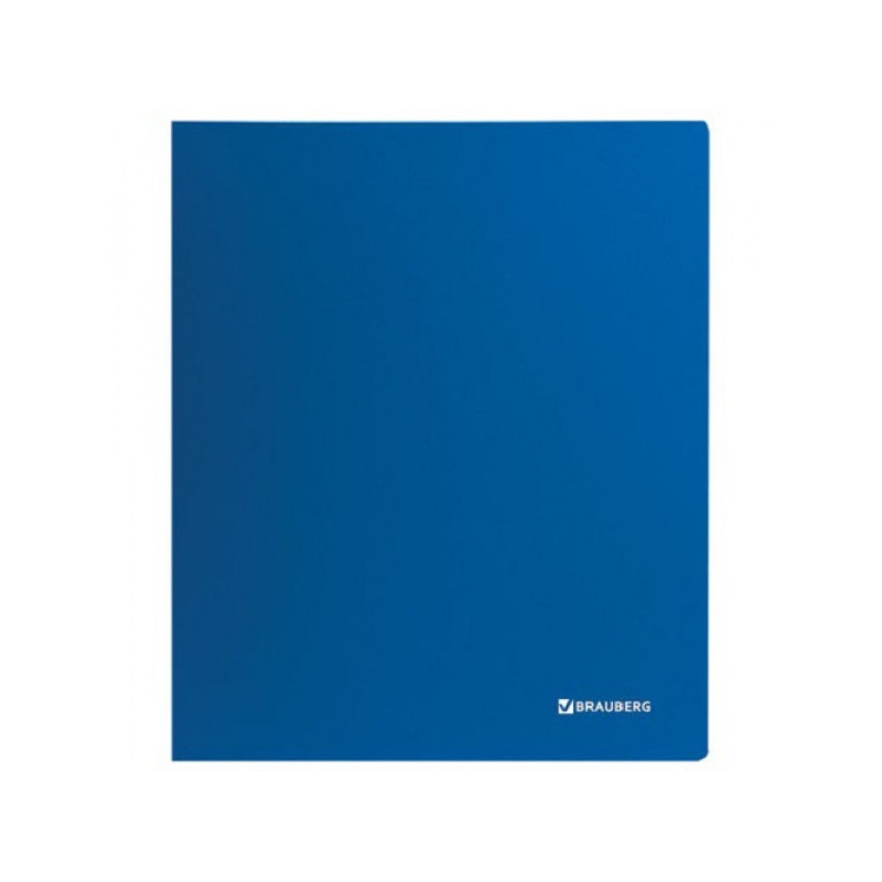 Папка на 4 кольцах BRAUBERG "Стандарт", 40 мм, синяя, до 300 листов, 0,9 мм, 221619