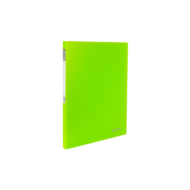 Папка с пружинным скоросшивателем и внутренним карманом BRAUBERG "Neon", 16 мм, зеленая, до 100 листов, 0,7 мм, 227464