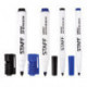 Маркеры для доски, набор 4шт. (черные 1-3 мм, 3-5 мм, синие 1-3 мм, 3-5 мм), круглые, STAFF, 151088