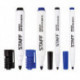Маркеры для доски, набор 4шт. (черные 1-3 мм, 3-5 мм, синие 1-3 мм, 3-5 мм), круглые, STAFF, 151088