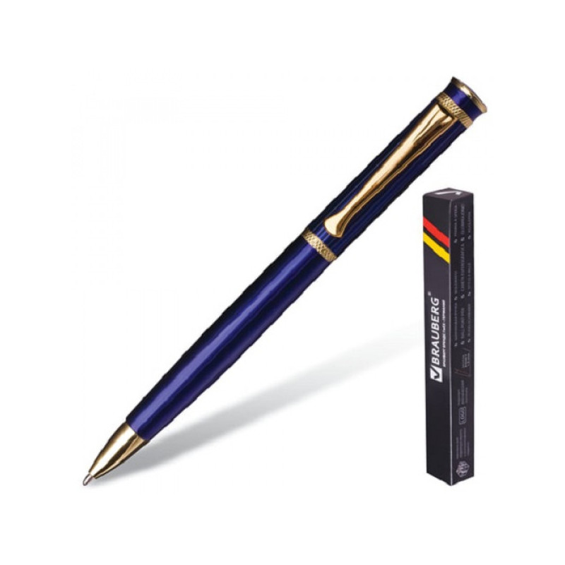 Ручка бизнес-класса шариковая BRAUBERG "Perfect Blue", корпус синий, узел 1 мм, линия письма 0,7 мм, синяя, 141415