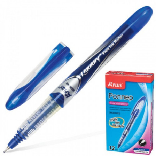 Ручка-роллер BEIFA (Бэйфа) "A Plus", корпус с печатью, узел 0,5 мм, линия 0,33 мм, синяя, RX302602-BL