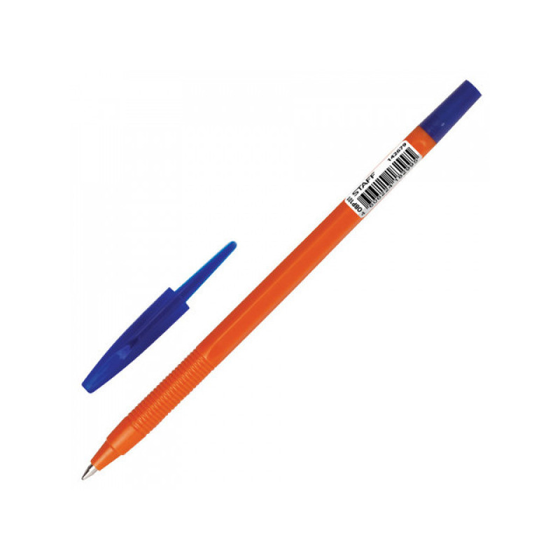 Ручка шариковая масляная STAFF "Flare" корпус оранжевый узел 1 мм линия 0,7 мм синий 142679