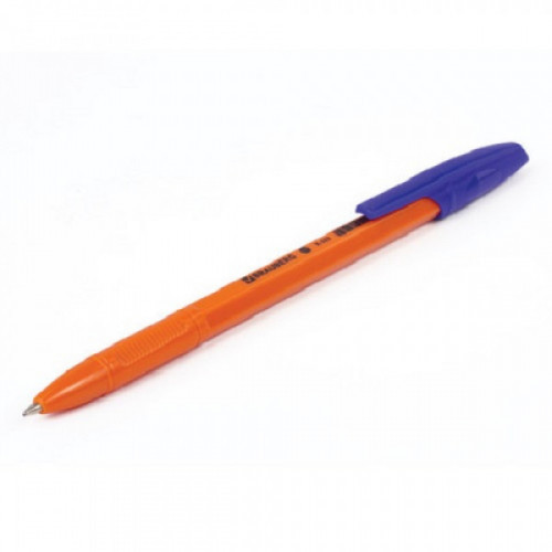 Ручка шариковая BRAUBERG "X-333 Orange", корпус оранжевый, узел 0,7 мм, линия 0,35 мм, синяя, 142409