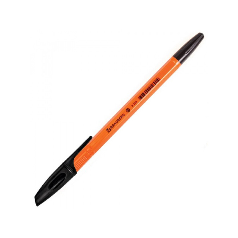 Ручка шариковая BRAUBERG X-333 Orange, корпус оранжевый, узел 0.7 мм, линия 0.35 мм, черная