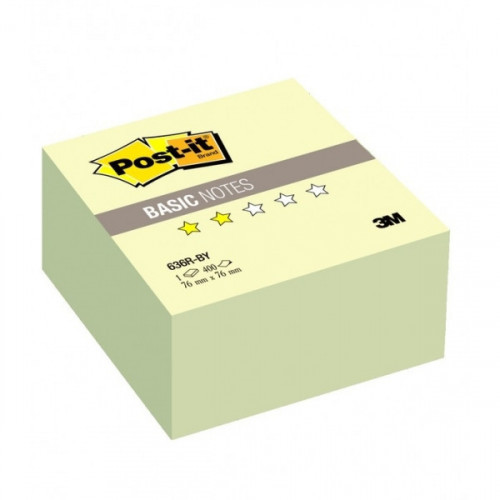 Блок-кубик Post-it Basic куб 76х76 пастельно желтый 400 листов
