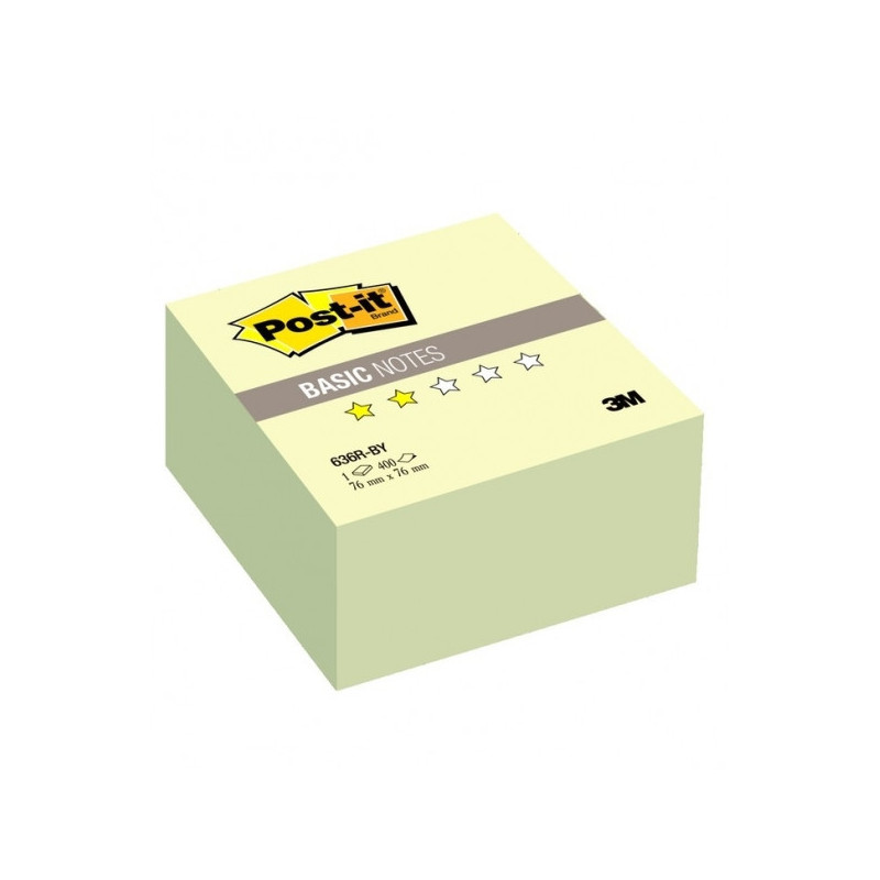 Блок-кубик Post-it Basic куб 76х76 пастельно желтый 400 листов