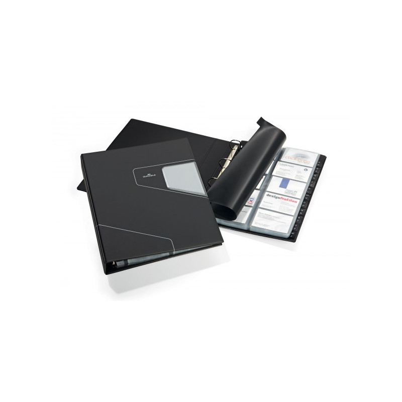 Визитница настольная Durable Visifix Pro искусственная кожа на 400 визиток черная