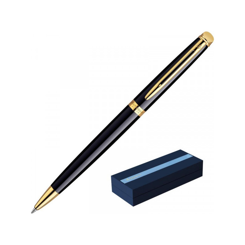 Ручка шариковая Waterman Hemisphere синяя черный с позолотой корпус