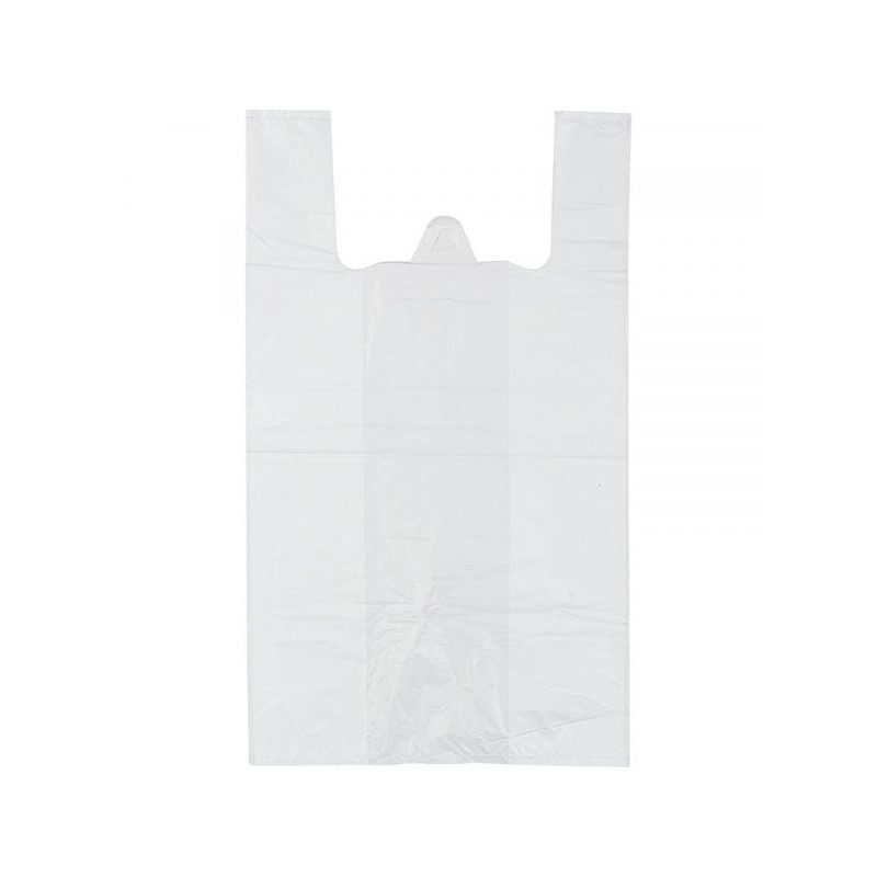 Пакет-майка ПНД белый 9 мкм (16+12х30 см, 100 штук в упаковке)