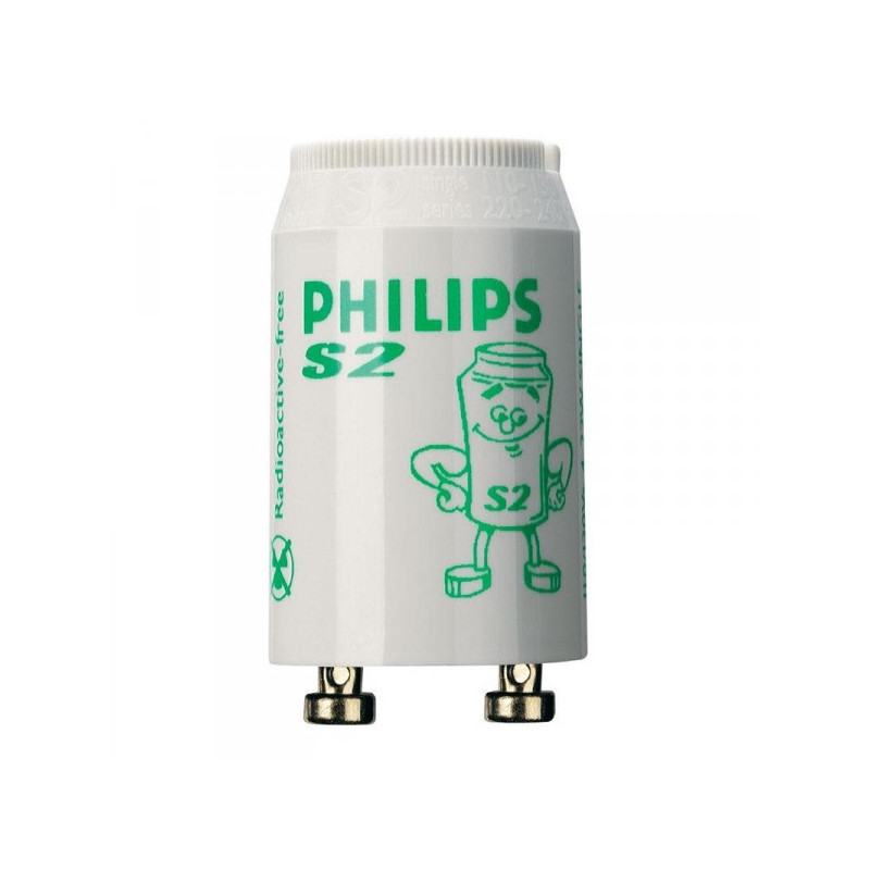 Стартер для люминесцентных ламп Philips S2 4-22 Вт 220-240 В 25 штук в упаковке двухламповая схема подключения