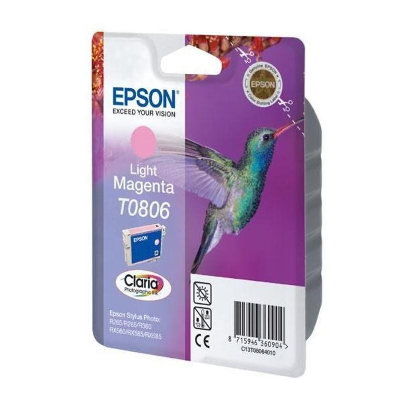 Картридж струйный Epson T0806 C13T08064010/11 светло-пурпурный оригинальный