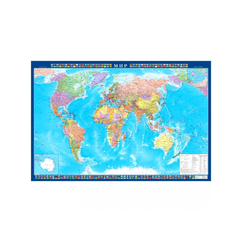 Настенная карта Мир политическая 1:22000000 1,57х1,05 метров