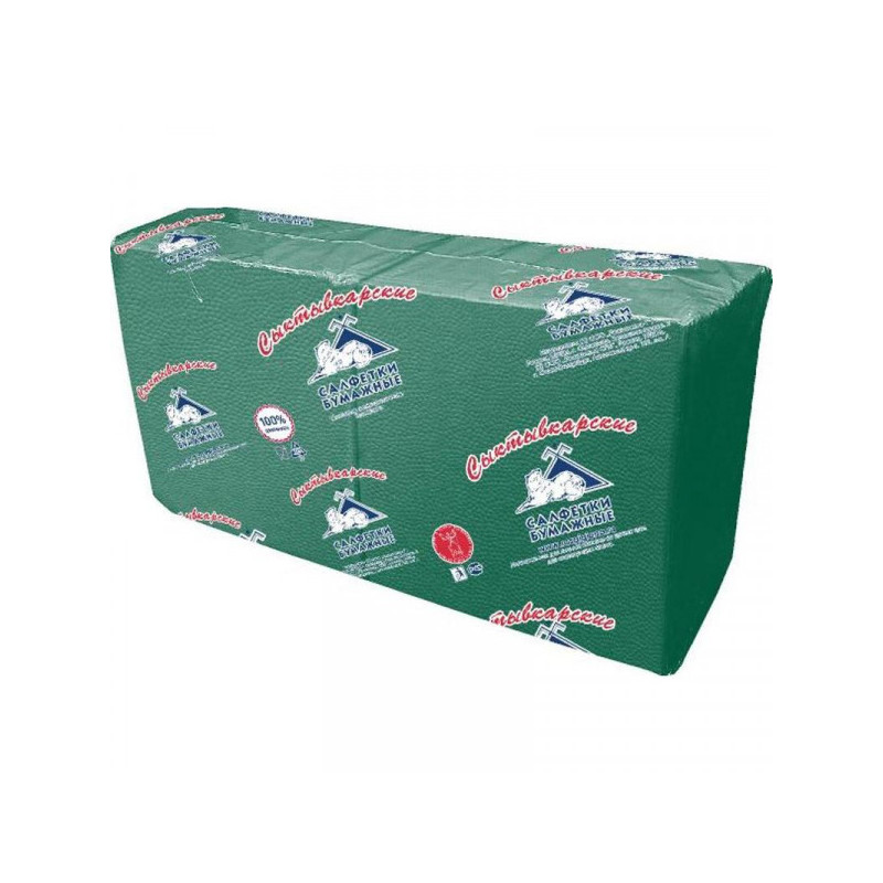 Салфетки бумажные 1-слойные Profi Pack 33х33 см зеленые 250 штук
