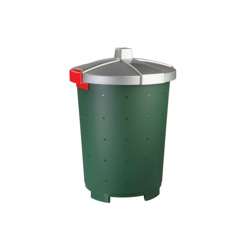 Бак 45 литров пластик зеленый для пищевых и не пищевых продуктов с крышкой-защелкой