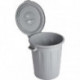 Бак для отходов 60л пластик, серый с крышкой