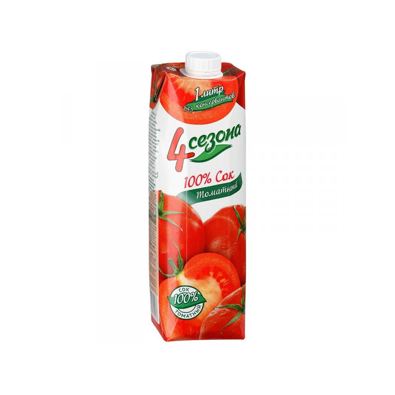 Сок 4 Сезона томат с мякотью 1 литр