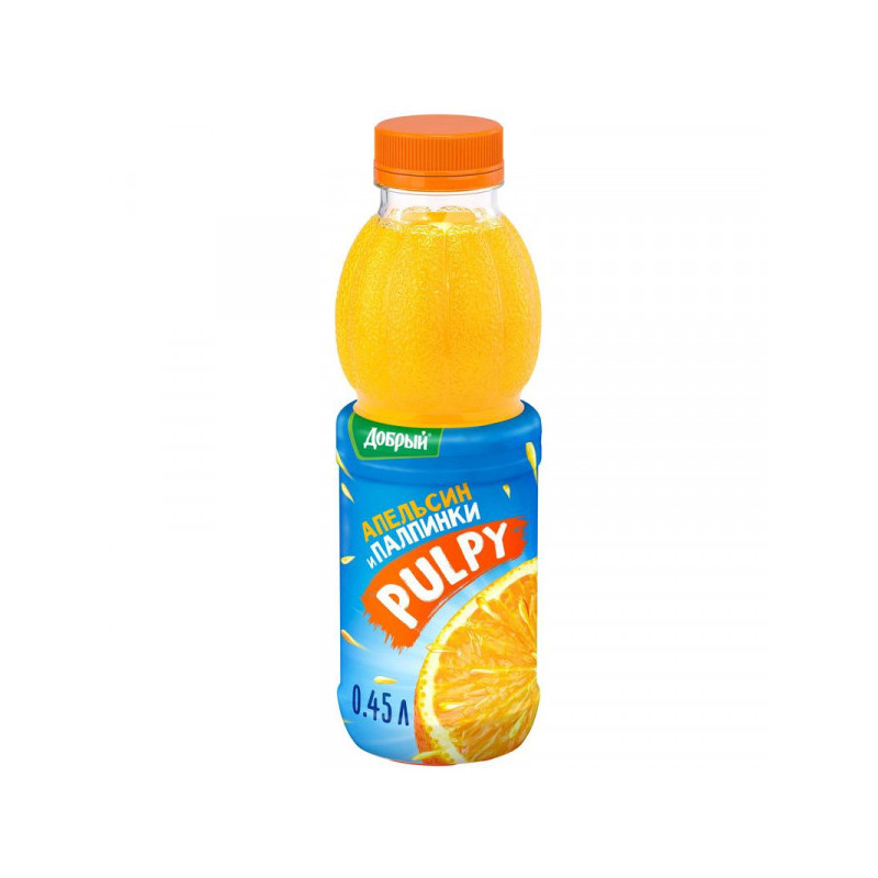 Напиток Добрый Pulpy Апельсин сокосодержащий с мякотью 0,45л 12штук