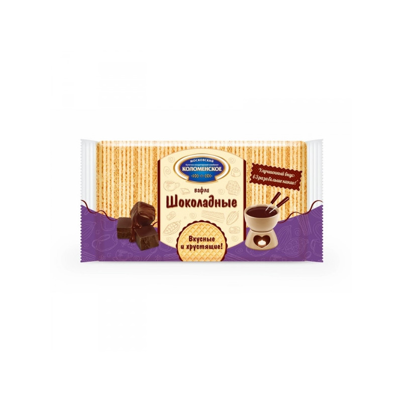 Вафли Коломенские шоколадный вкус 220 грамм