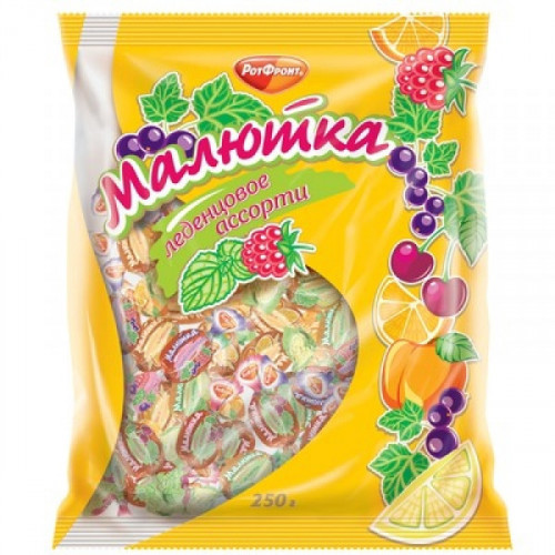 Леденцы Малютка ассорти 4 вкуса 250 грамм