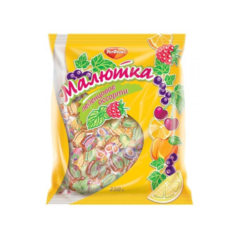 Леденцы Малютка ассорти 4 вкуса 250 грамм