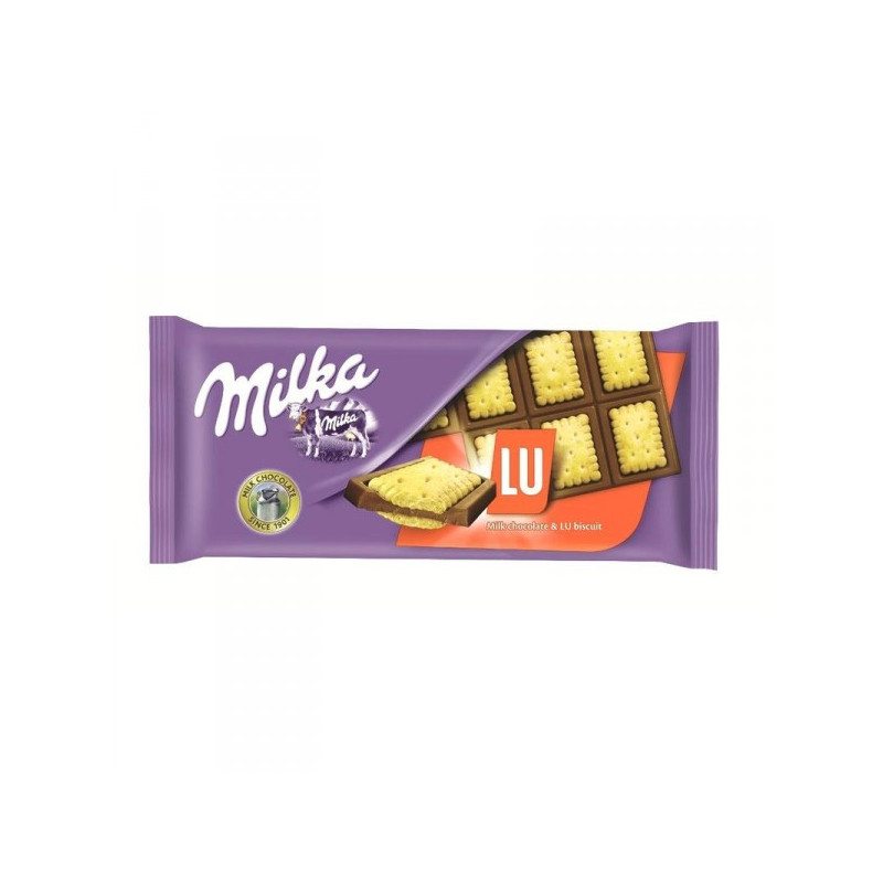 Шоколад Milka плитка молочный с печеньем LU 87 грамм