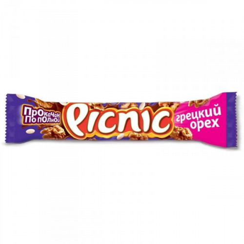 Шоколадный батончик Picnic с грецким орехом 52 грамма