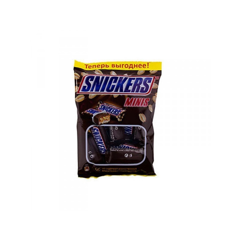 Шоколадный батончик Snickers мини 180 грамм
