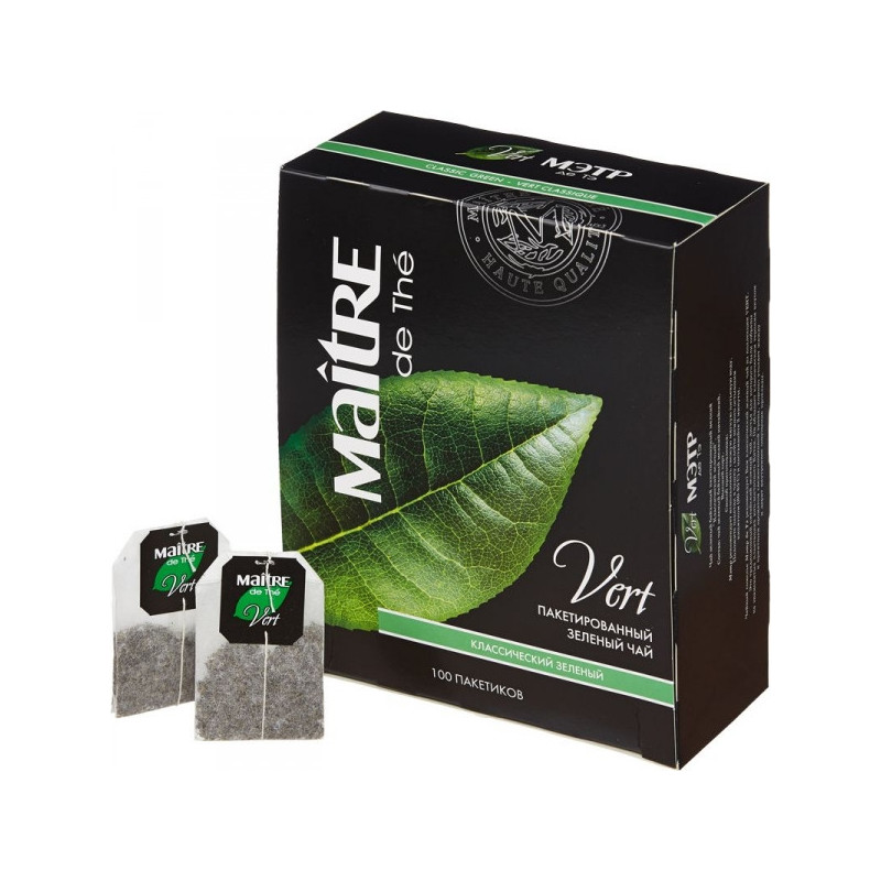 Чай Maitre de tea Vert зеленый 100 пакетиков