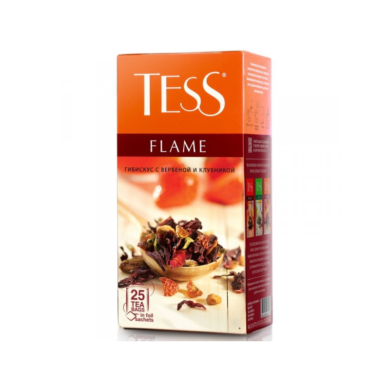Чай Tess Flame травяной фруктовый 25 пакетиков