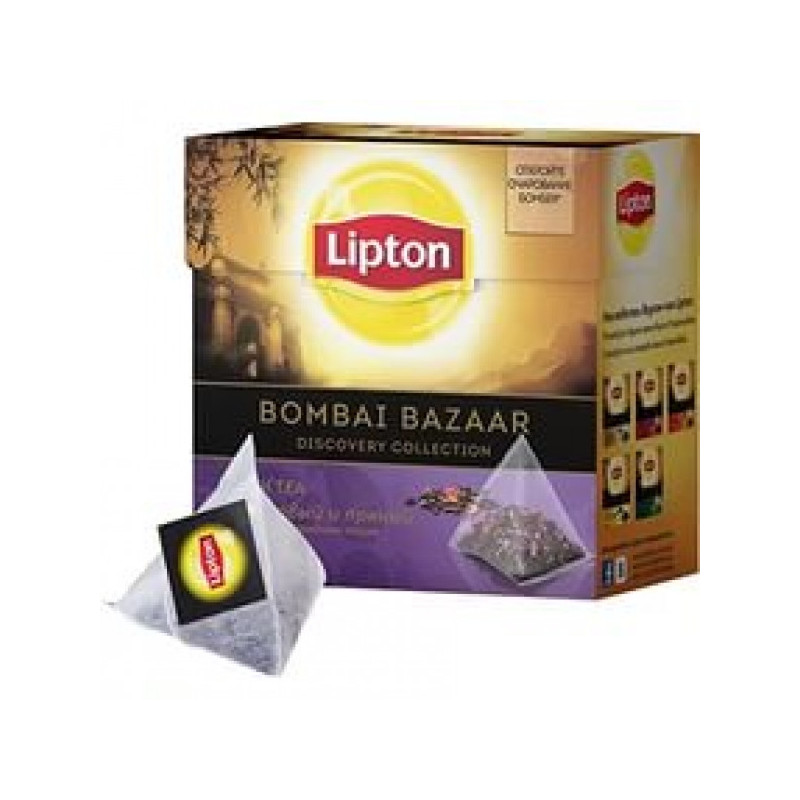 Чай Lipton Bombay Bazaar черный кардамон анис корица 20 пакетиков