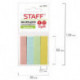 Закладки клейкие STAFF бумажные, 50х12 мм, 4 цвета х 25 листов, европодвес, 127147