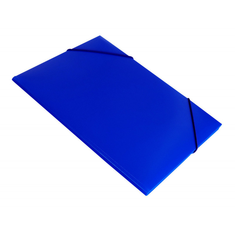 Папка на резинке непрозрачная синяя А4 пластик 0.40 мм