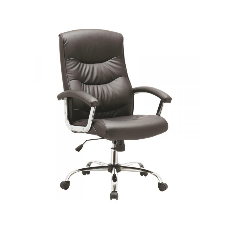 Кресло для руководителя EChair-550 TR черное рециклированная кожа с компаньоном/металл