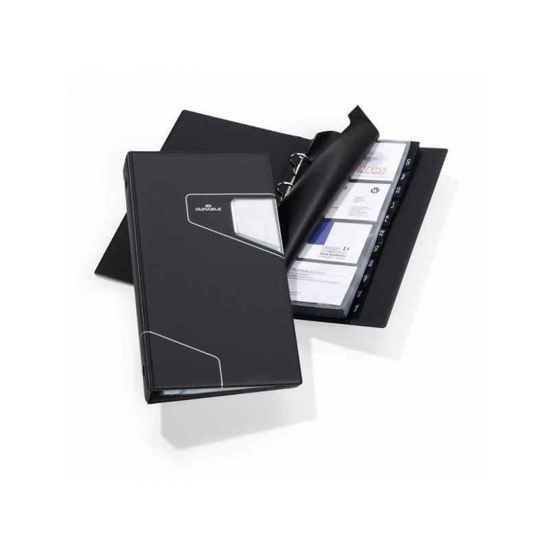 Визитница настольная Durable Visifix Pro искусственная кожа на 200 визиток черная