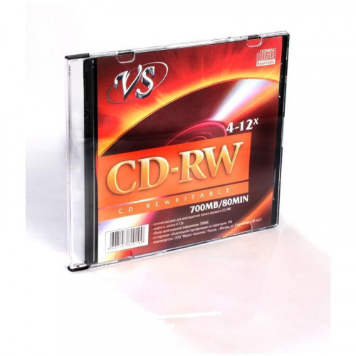 Носители информации CD-RW VS 700MB 4-12x Slim 5 штук