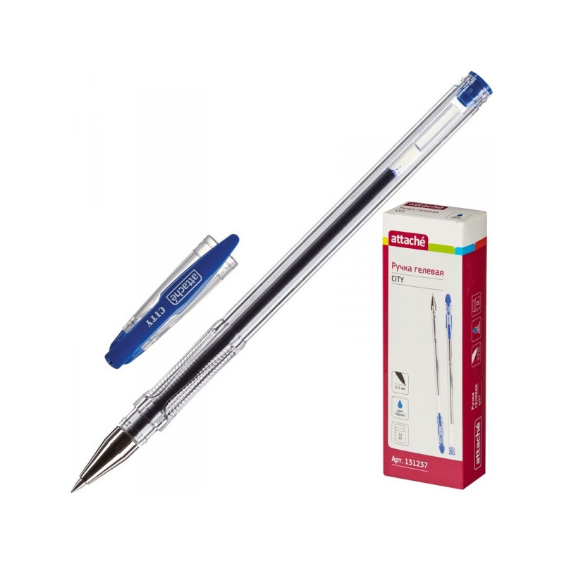 Ручка гелевая Attache City синяя толщина линии 0,5 мм