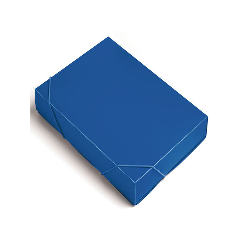 Папка-короб на резинке Бюрократ пластик 0.7мм корешок 40мм A4 синий
